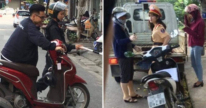 Nam thanh niên bị CSCĐ dừng xe xử phạt nhưng mặt mũi vẫn tươi cười vui vẻ gây tranh cãi