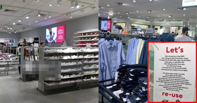 Loạt store H&M Việt Nam tối nay: Ở Hà Nội khá vắng vẻ, bị viết cả lời phản đối lên poster; TP.HCM vẫn đông đúc