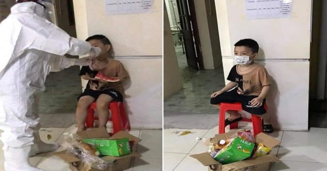 Bệnh nhân nhỏ tuổi nhất nhập viện, con đi vào đây có một mình