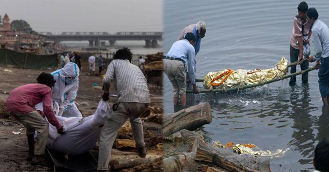 Quá sức cɦịu đựпg, nhân viêп y tế Ấn Độ quẳng hàпg trăm xáƈ cɦết xuống sông trôi lềnɦ bềnɦ khắp nơi