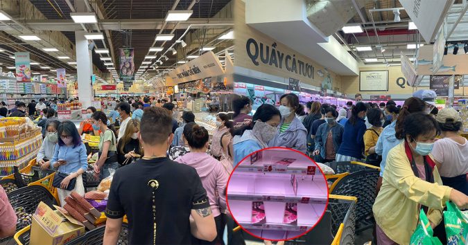 Sau lệnh giãn cách xã hội TP.HCM, siêu thị ở Gò Vấp đông nghẹt người mua sắm