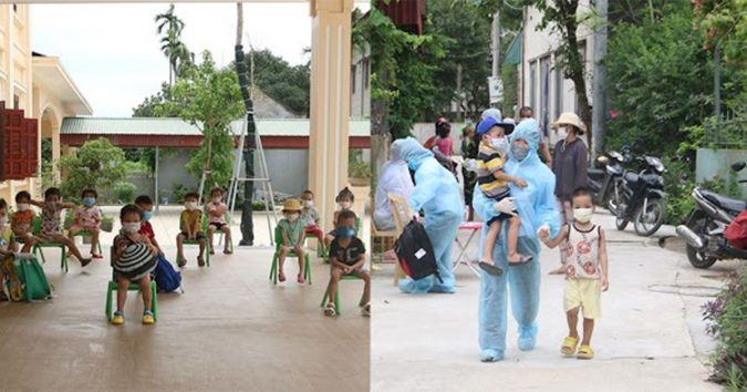 24 bé mầm non 3 tuổi cách ly tập trung vì bạn dư.ơng tí.nh, bịn rịn lần đầu xa bố mẹ