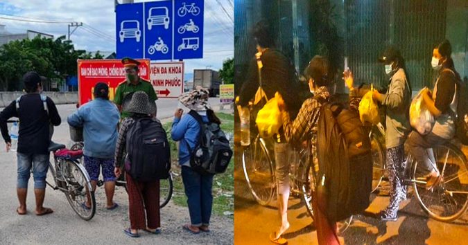 4 mẹ con đạp xe về Nghệ An: ‘Xin nhường tiền đó cho những người đang kẹt lại TP’