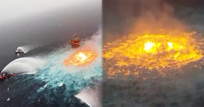 Kinh hoàng cảnh ‘mắt lửa’ khổng lồ rực cháy ngoài khơi Vịnh Mexico như ‘cánh cổng vào địa ngục’