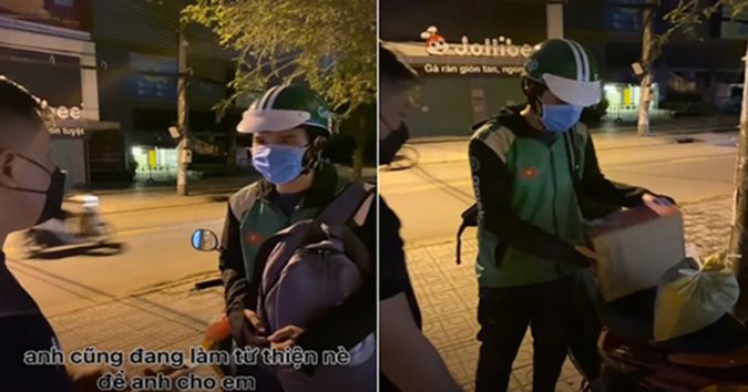 Tài xế xe ôm bị rớt điện thoại, thẫn thờ ở vỉa hè gặp được người tốt: Sửa ĐT miễn phí, tặng thêm mì và 5kg gạo