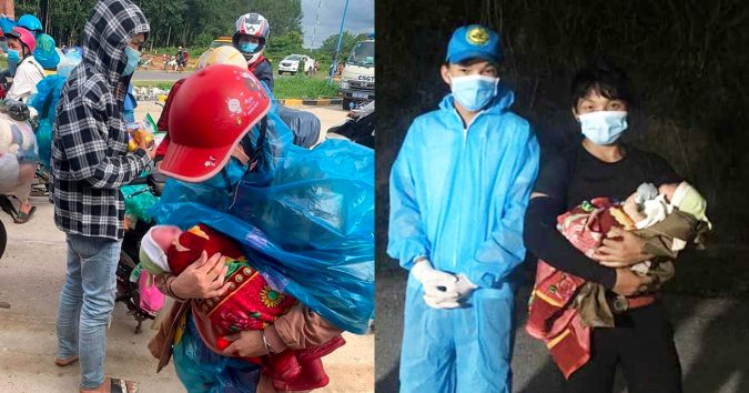 Vợ chồng ôm con 10 ngày tuổi chạy xe máy từ Bình Dương vượt hơn 1.500km đã về đến quê nhà sau khi được nhiều người hỗ trợ