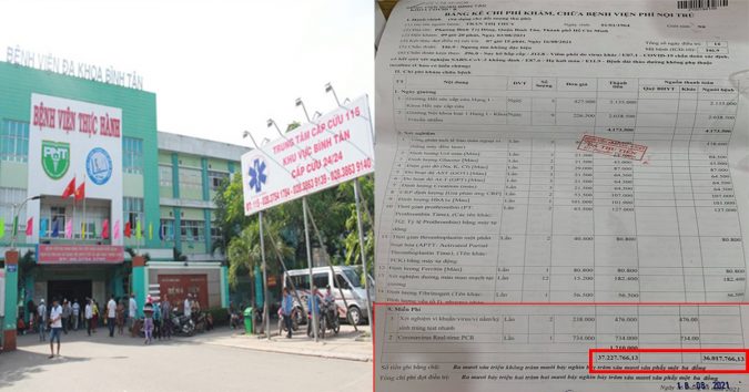 Bệnh viện quận Bình Tân thu 36 triệu đồng tiền viện phí của người mắc ᴄᴏᴠɪᴅ-?? ᴛử ᴠᴏɴɢ