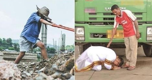 Tốt nghiệp Đại học, con trai chạy tới xe rác quỳ gối cảm ơn cha: Mong cha không còn mặc cảm