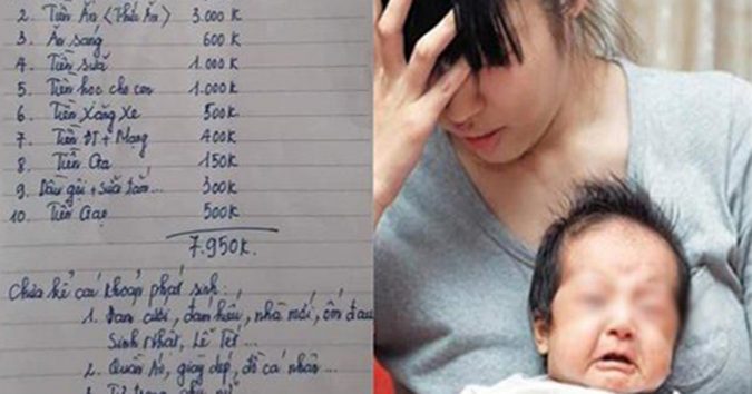 Nghỉ sinh 6 tháng xong, tôi bủn rủn khi chồng ‘tặng’ cho bản chi tiêu: hết 40 triệu đấy, cày tiền mà trả cho tôi