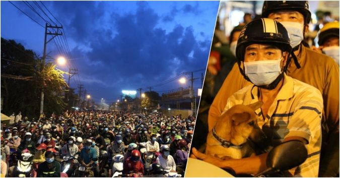 Cả nghìn người tự phát rời TP.HCM về quê, cửa ngõ kẹt cứng: Công an trăng đêm thuyết phục