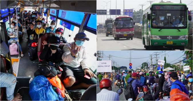 TIN VUI: Huy động xe buýt, ôtô tải đưa người đi xe máy tự phát từ TP.HCM về quê
