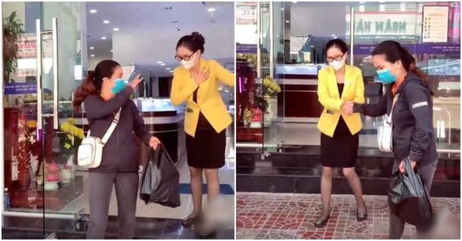 Rồi có hết hồn hông: Chị gái đi xe wave cũ nát, xách bọc đen đi mua kim cương