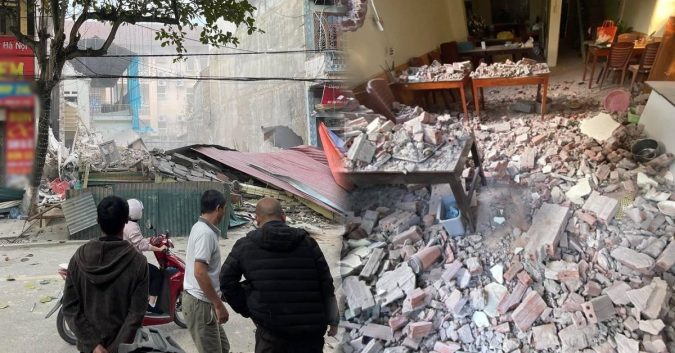 Clip nhà 3 tầng đổ sập nghi do hàng xóm đào móng xây dựng: 1 người may mắn thoát nạn