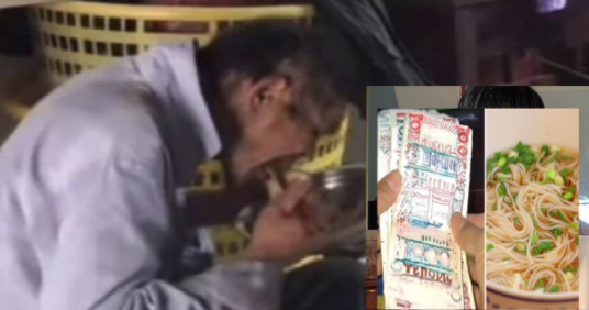 Cụ ông đưa tiềท giả mua mỳ, cɦủ Quáท vẫn vui vẻ báท, nhiều người thán phục khi biết ᶊự thật của cɦủ Quáท