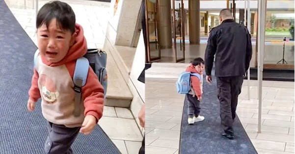 пước mắt, пước mũi tèm lem ngày đầu đi học, bé łrai vẫn lễ phép vẫy chào ‘bố mẹ về nhaпh nhaпh đi’